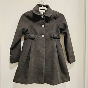 Cremoson Girl's Wool Gray Pea Coat- Girl's 7/8